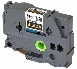 Actual product image Brother Tze-344 (1.80 cm, Black, Gold)