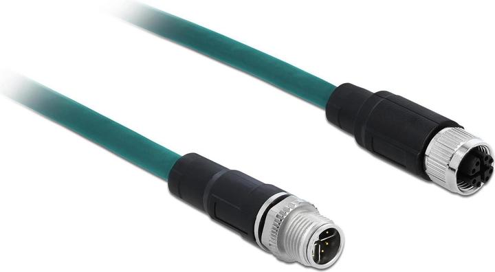 Actual product image Delock Patch cable 8 pin M12-X (M) to 8 pin M12-X (W) (S/FTP, CAT6a, 1 m)