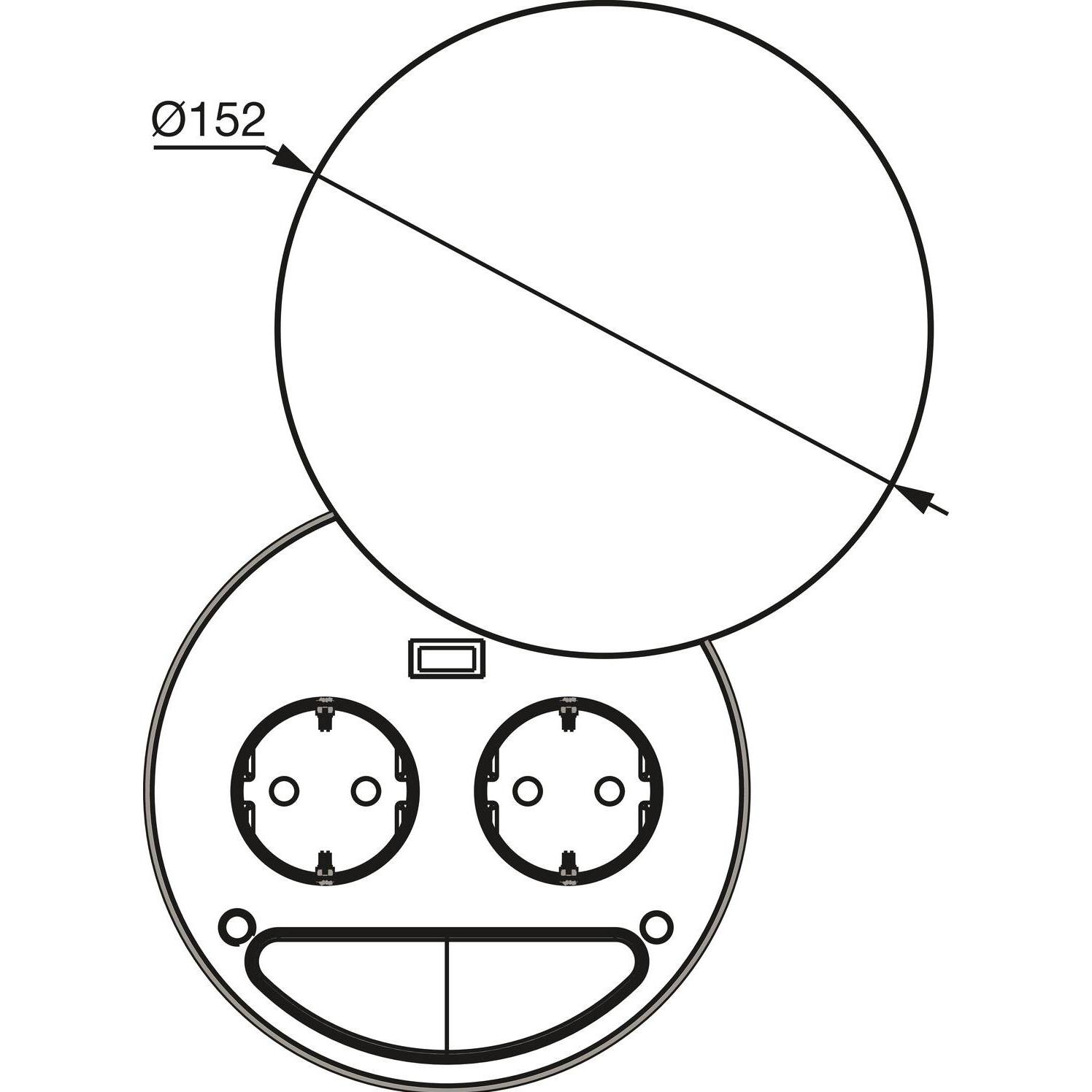 Thumbnail - Wipo, Steckdosenleiste, Steckdosenelement Smile Schuko, USB-Charger, schwarz (CEE 7/3, 1.80 m)