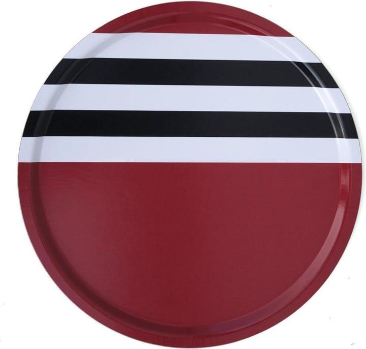 Produktbild Born in Sweden Rundes Tablett Line Red 46cm aus Birkenschichtholz