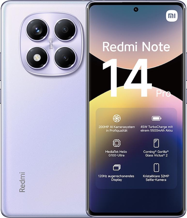 Xiaomi Redmi Note 14 Pro (512 Go, Pourpre Aurora, 6.67")