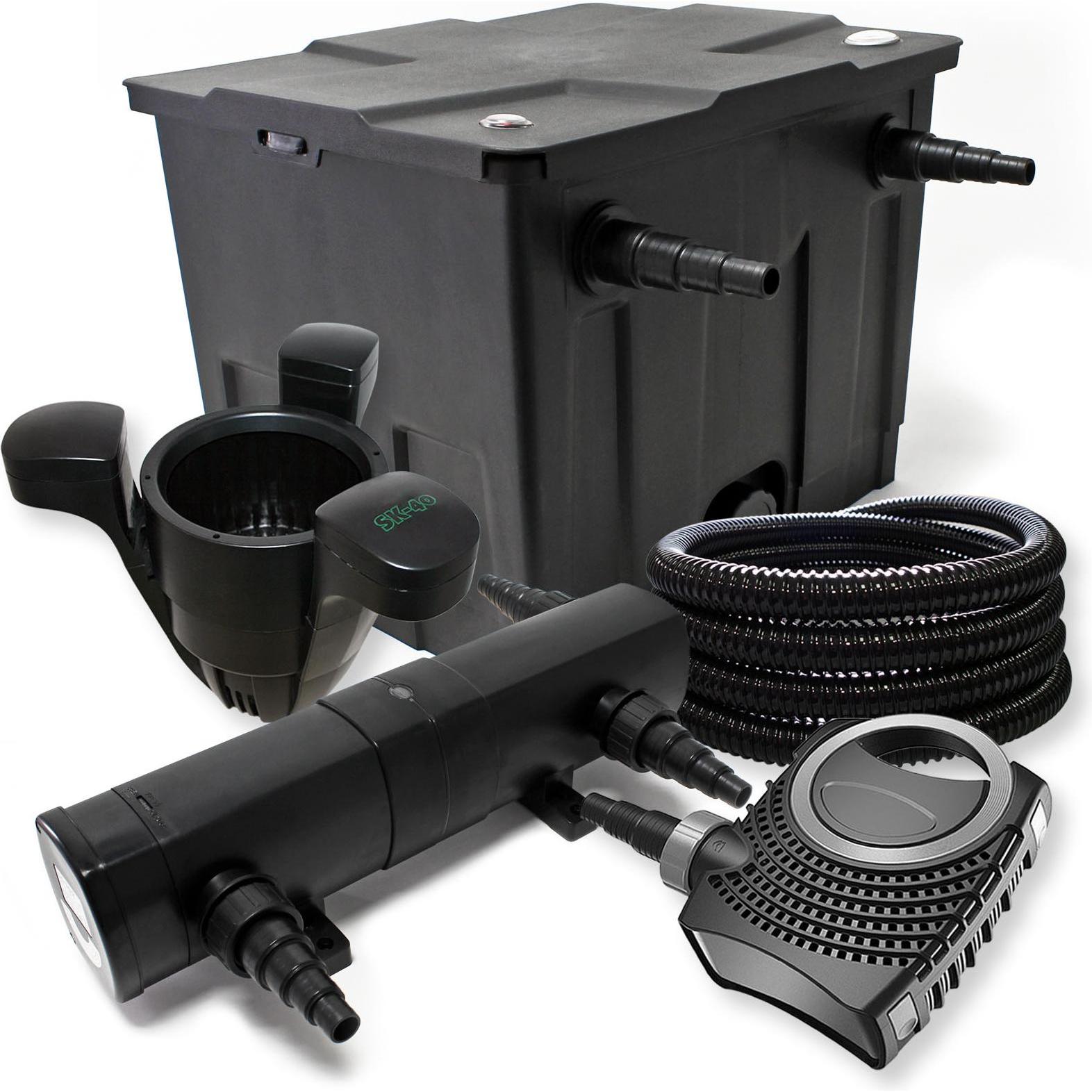 Wiltec, Brunnen + Gartenteich, Filter Set Bio Teichfilter 12000l 24W UVC Teichklärer Pumpe Schlauch Skimmer 005