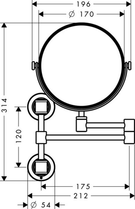 Actual product image Axor Shaving mirror MONTREUX wall mounting chrome