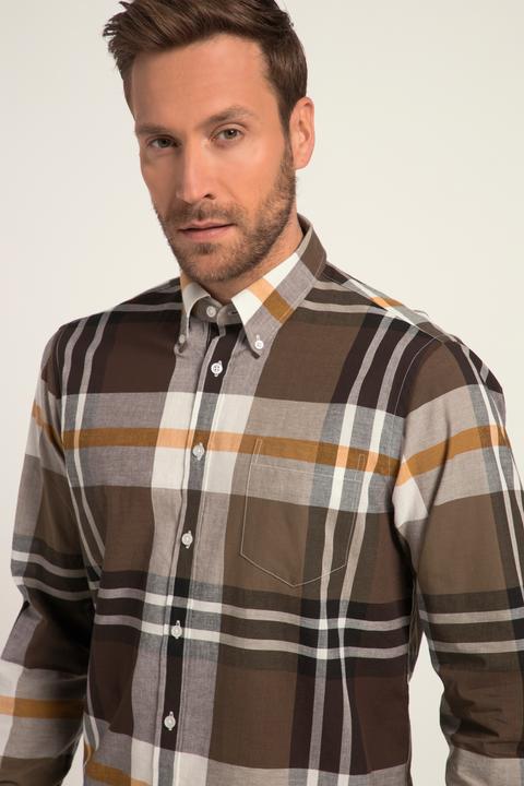 Produktbild JP1880 Karohemd, Langarm, Buttondown-Kragen, Modern Fit (4XL)