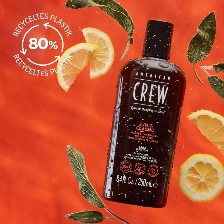 Actual product image American Crew 3-in-1 Shampoo, Conditioner & Body Wash 1000ml (1000 ml, Liquid shampoo)