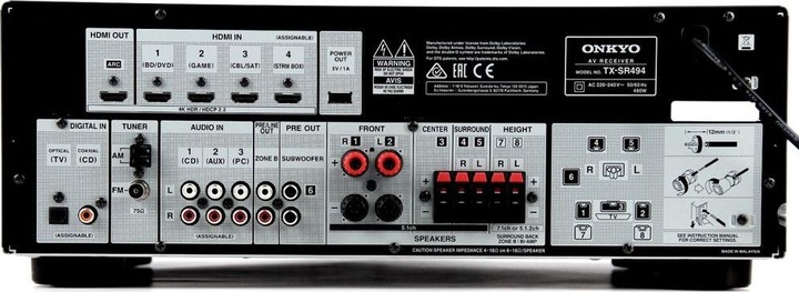Produktbild Onkyo TX-SR494DAB (7.2 Kanal, DAB+)