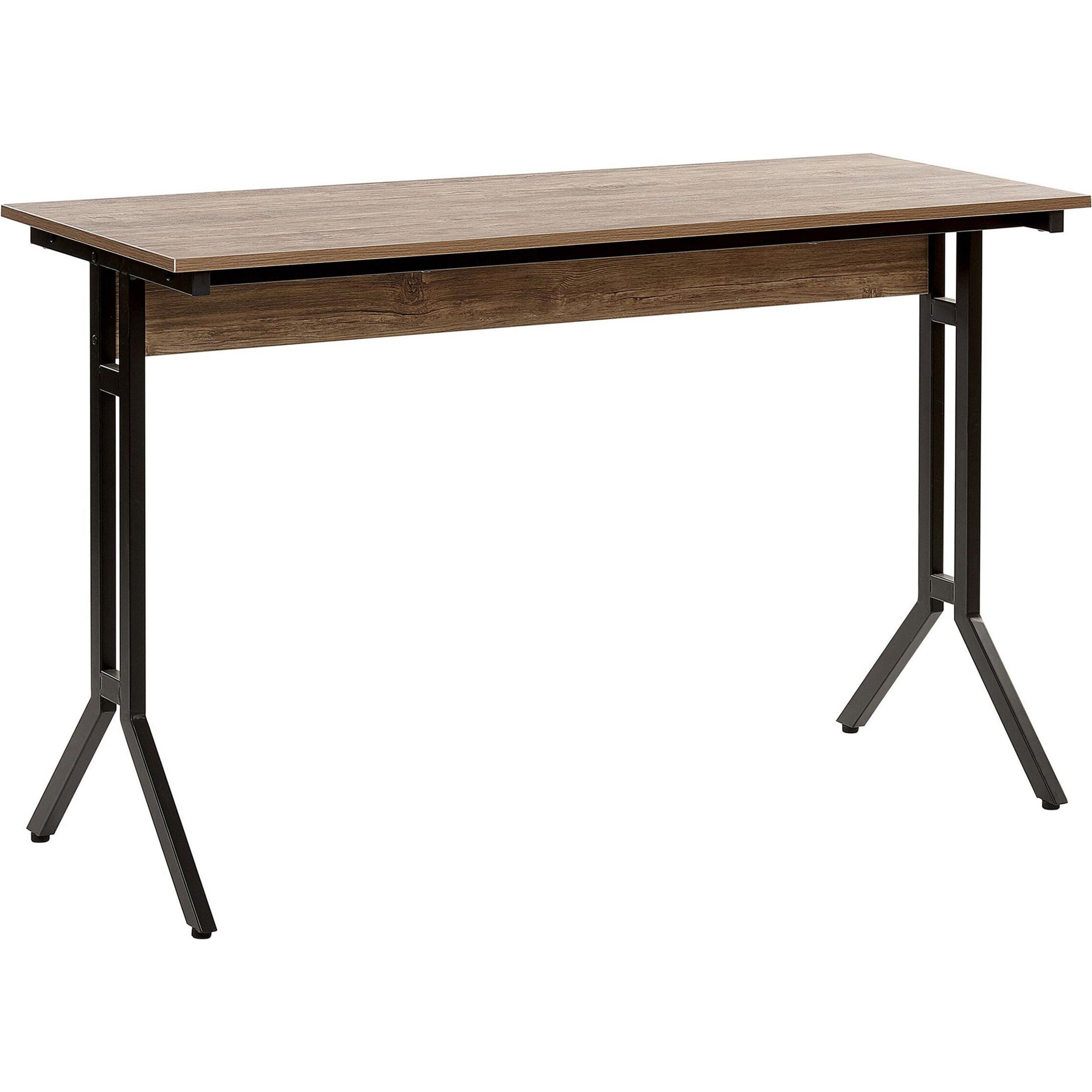 Beliani, Schreibtisch, Schreibtisch dunkler Holzfarbton 120 x 48 cm CREEK