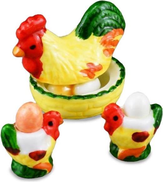 Actual product image Reutter 001.492/5 - Set of Chickens, miniature