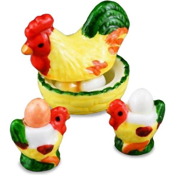 Reutter, Deko Objekt, 001.492/5 - Eierbecher und Eierwärmer - Henne mit Küken, Miniatur