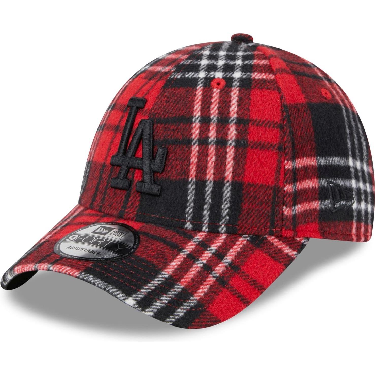 New Era, Herren, Cap, 9Forty Strapback Cap - Glencheck Los Angeles Dodgers, Rot, (One Size)