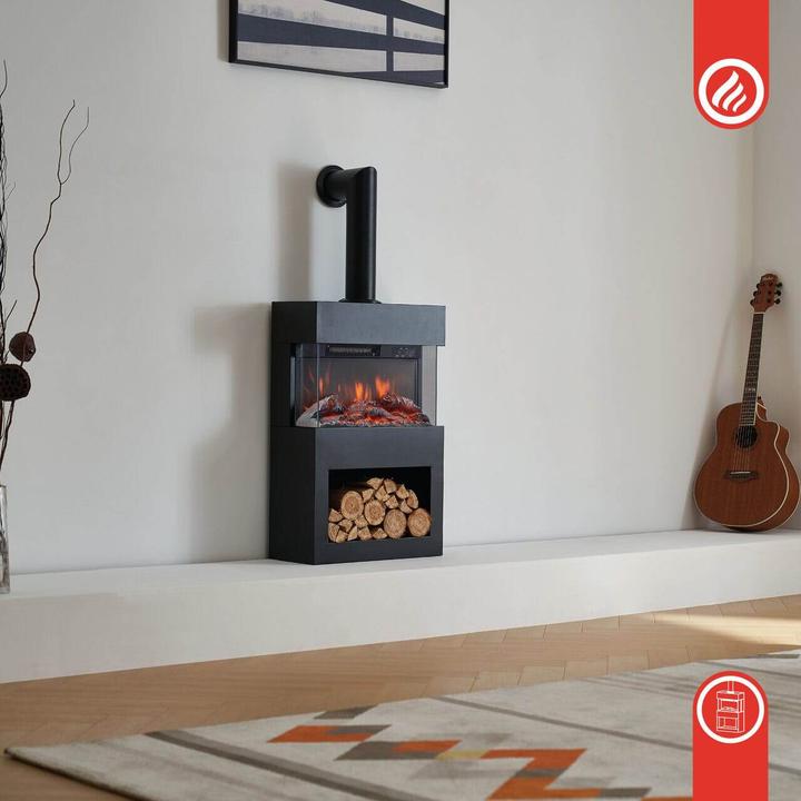 Actual product image Kaminio HENRI electric fireplace with stovepipe