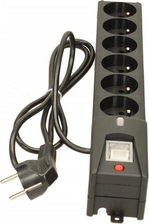 Actual product image Lestar LX 610 G-A surge protector 1.5m black Black 6 AC outputs 230 V 1 5 m (6x, CEE 7/5, 1.50 m)