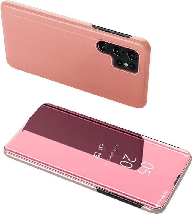 Immagine prodotto Hurtel Cover Clear View Case per Samsung Galaxy S23 Ultra cover con patta rosa (Samsung Galaxy S23 Ultra)