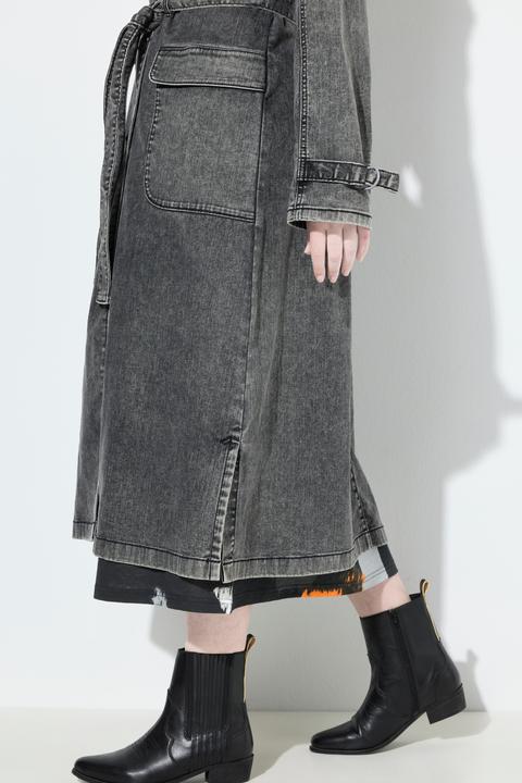 Image du produit Ulla Popken Trench-coat en jean, col à revers et double rangée de boutons. Style vintage. (42, 44)