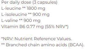 Nährwerte und Zutaten Body Attack BCAA 9700 (300 Caps) (300 Stück, Kapseln)
