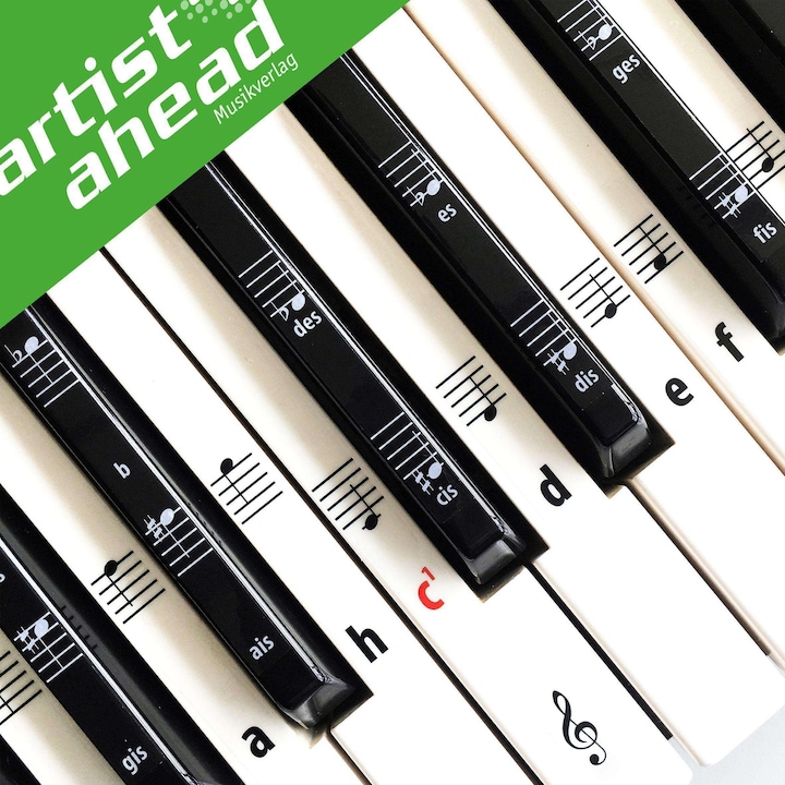 Sheet music stickers for piano & keyboard (German, artist ahead, 2023)