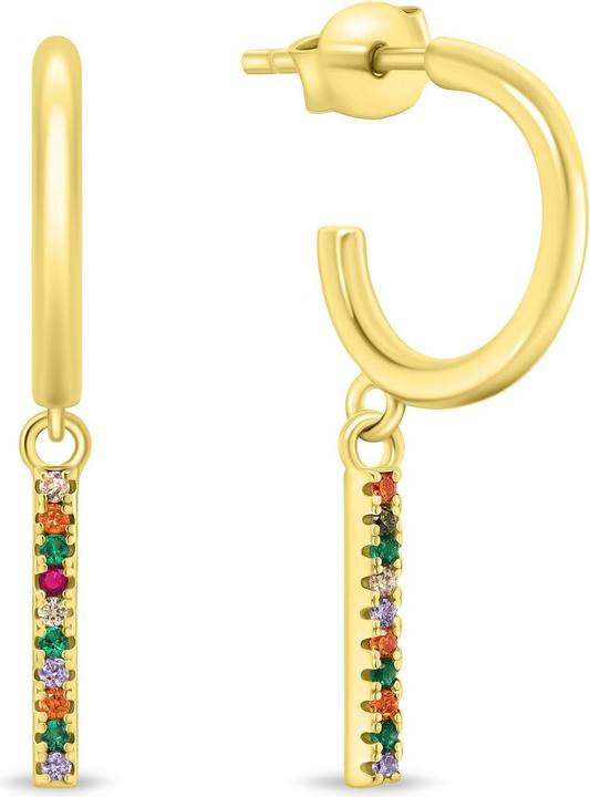 Immagine prodotto Brilio Argento - Bellissimi orecchini placcati in oro con zirconi colorati EA893Y