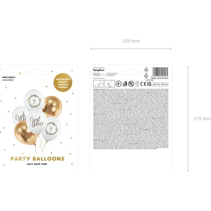 Thumbnail - Partydeco Balloons 30 cm, God Bless, mix (1 pkt / 6 pc.)