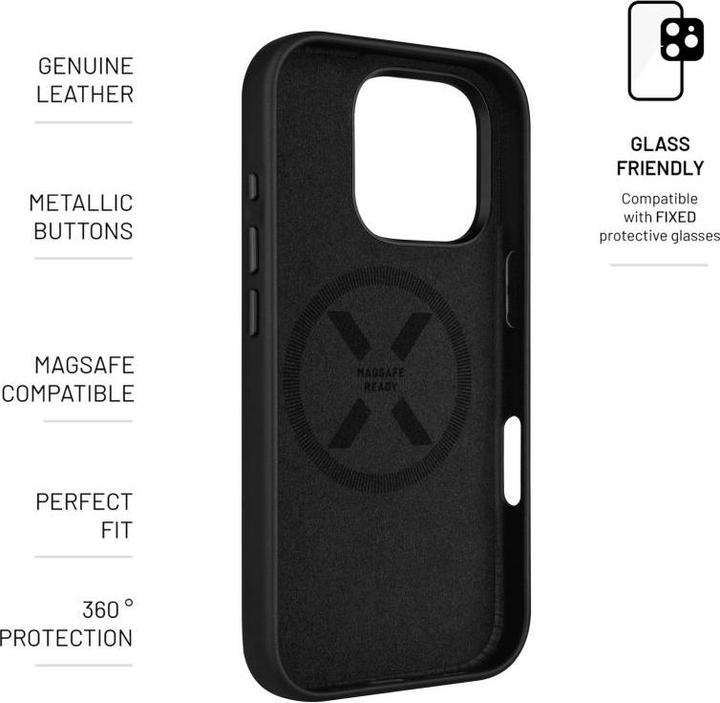 Actual product image Fixed MagLeather | Back | Apple | iPhone 16 Pro | Leather | Black (Apple iPhone 16 Pro)