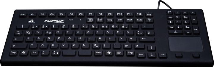 Actual product image Gett InduProof Smart Touch silicone keyboard with touchpad and NUM-block IP68 cleaning function 107 keys (DE)