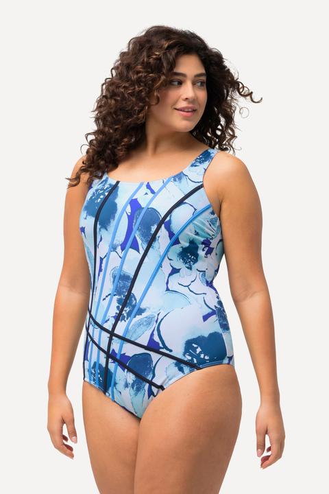 Image du produit Ulla Popken Maillot de bain, fleurs, décolleté rond, sans bonnets souples (62)