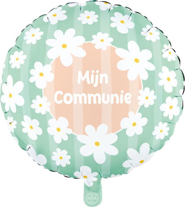 Produktbild Globos Europe Folienballon, 45 cm Durchmesser, rund, Gänseblümchen, Meine Kommunion
