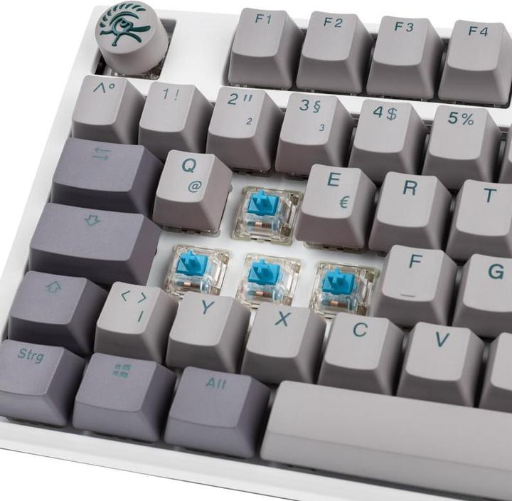 Actual product image Ducky One 3 Mist Grey TKL Gaming Keyboard, RGB LED - MX-Blue (DE, Cable)