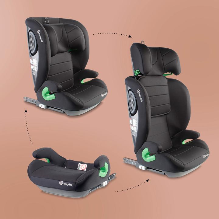 Produktbild BabyGo Safechild 2, schwarz (Kindersitzerhöhung, ECE R129/i-Size Norm)