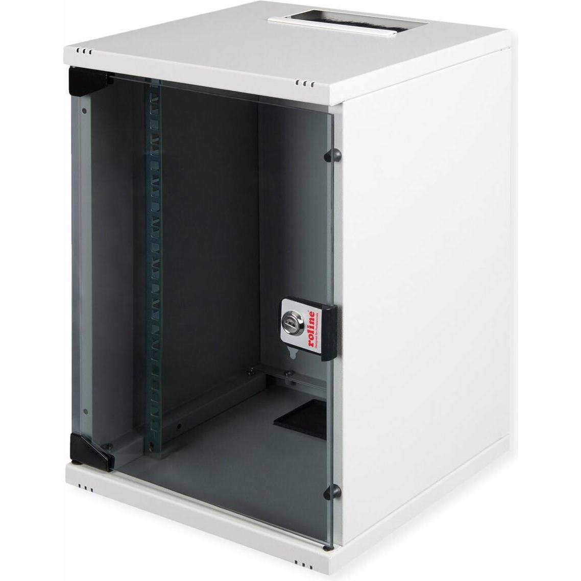 Roline 10-Zoll Wandgehäuse 9 HE (9 HE, 10 Zoll Rack), Serverschrank, Grau