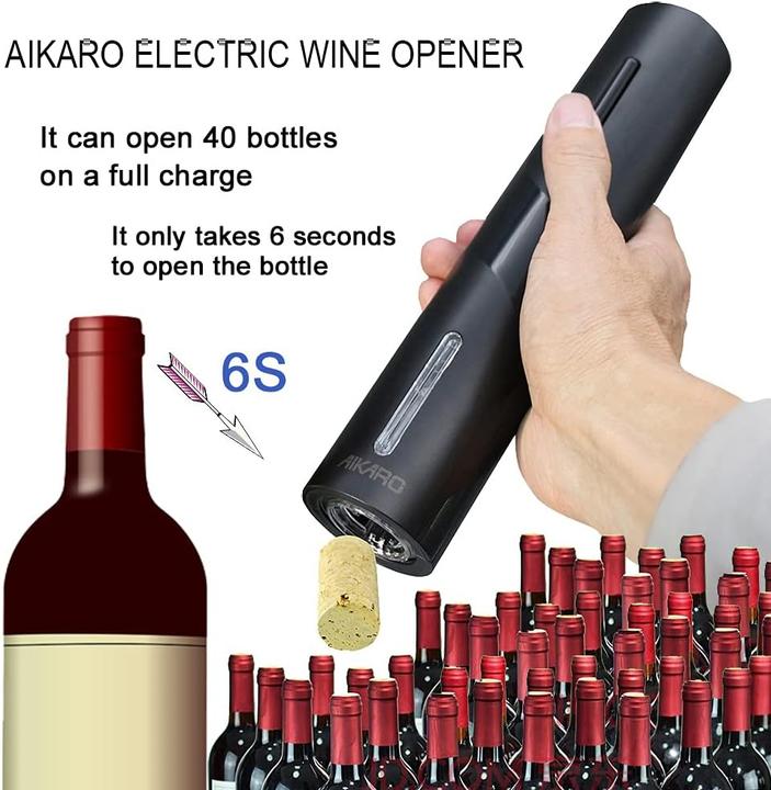 Actual product image Aikaro Electric corkscrew, basic set with rechargeable battery (Electric corkscrew)