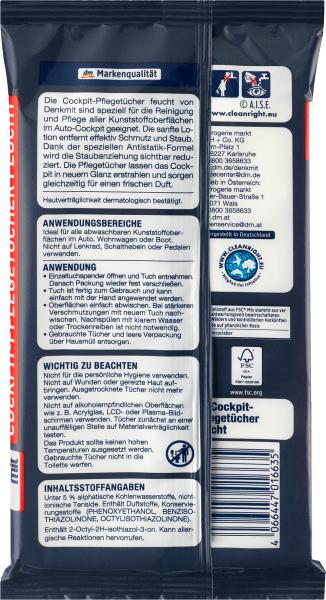 Produktbild dm Denkmit Feuchttücher Autopflege