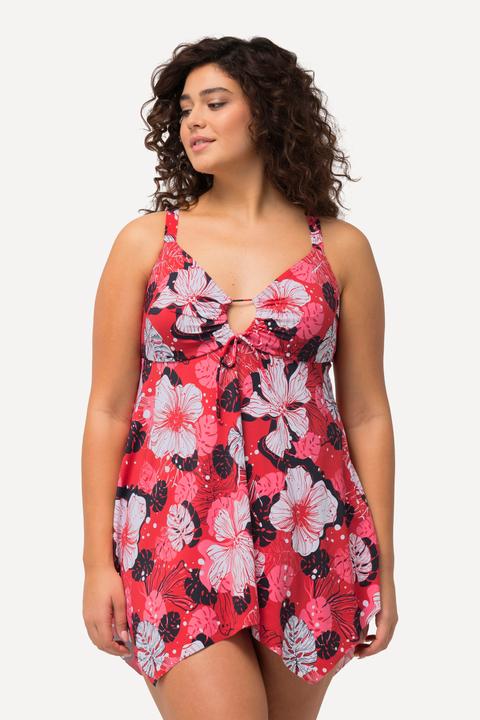 Produktbild Ulla Popken Badekleid, Blüten, Softcups, Keyhole, Zipfelsaum (44)