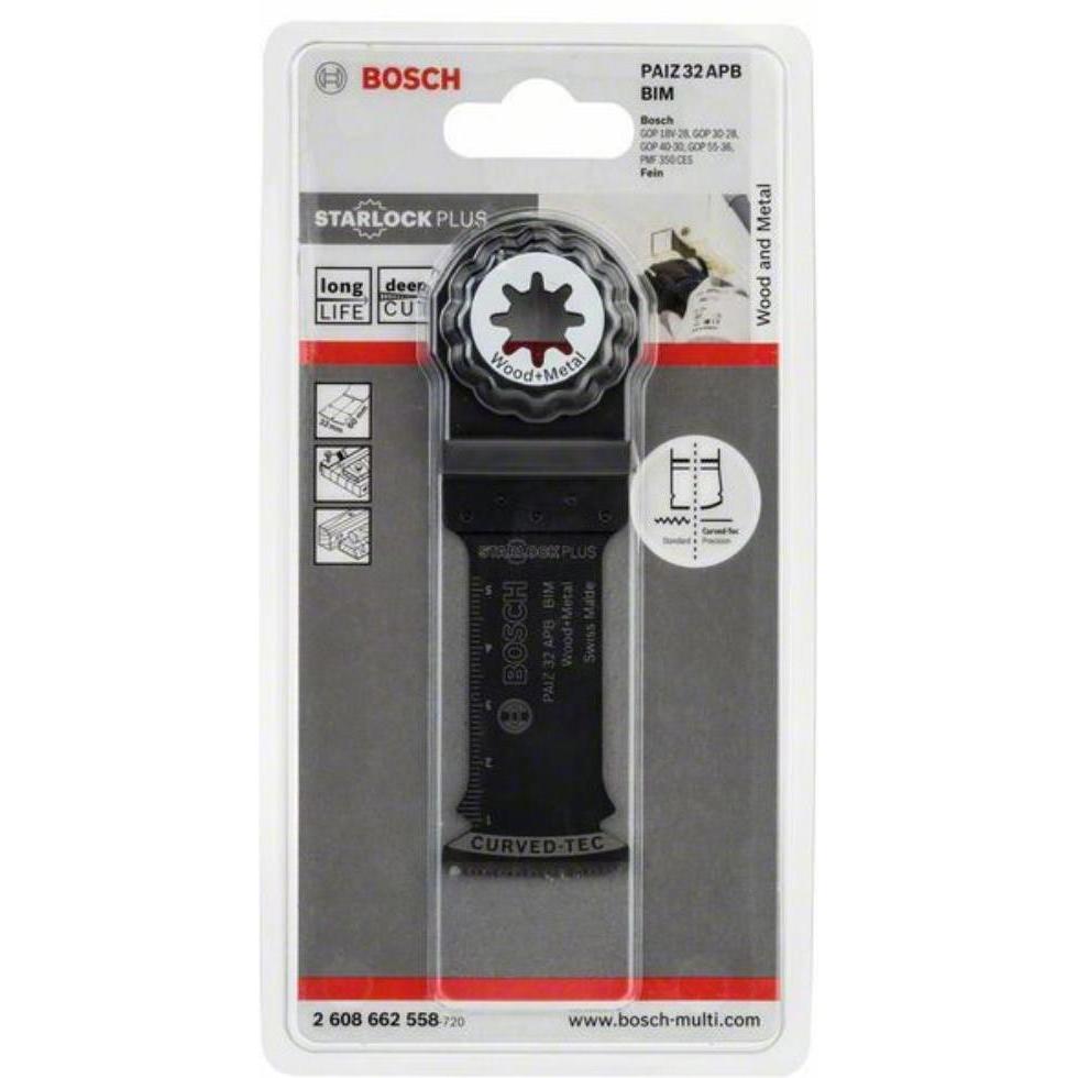 Thumbnail - Bosch Professional Zubehör, Sägeblatt, BIM Tauchsägeblatt PAIZ 32 APB, Wood and Metal, 60 x 32 mm, 1-er Pack