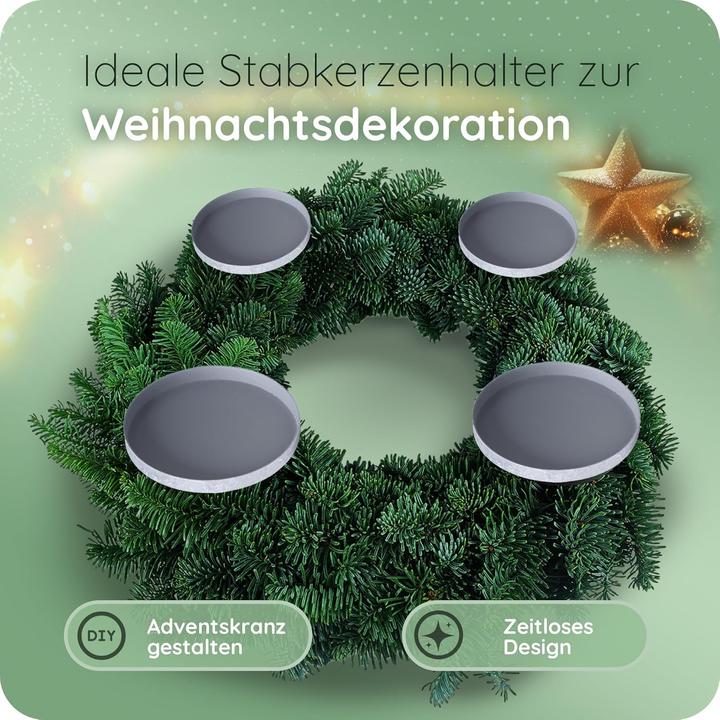 Produktbild Novaliv 4x Kerzenpick Flach 6,5 cm GRAU