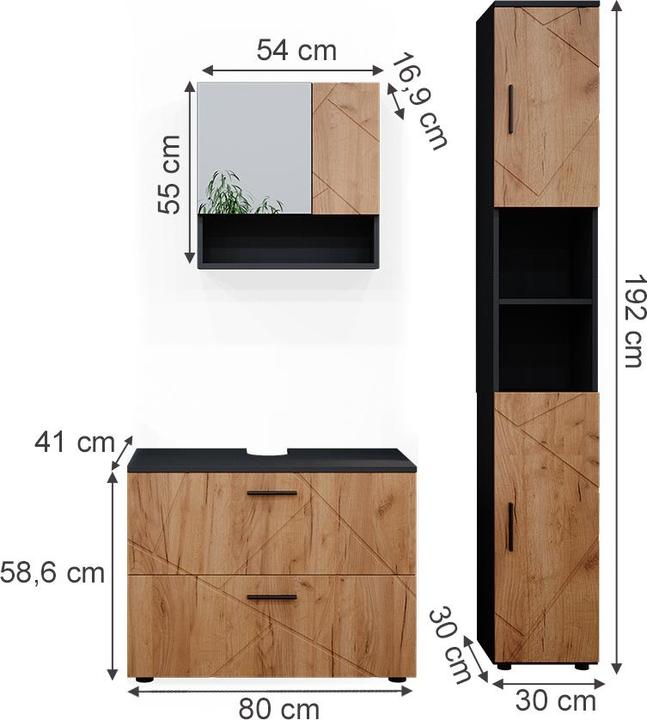 Actual product image Vicco Irma with drawer unit and tall unit