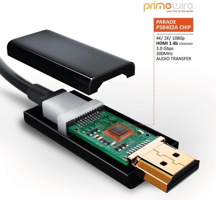 Actual product image Primewire Mini DisplayPort - HDMI (1 m, DisplayPort, HDMI, 2.0)