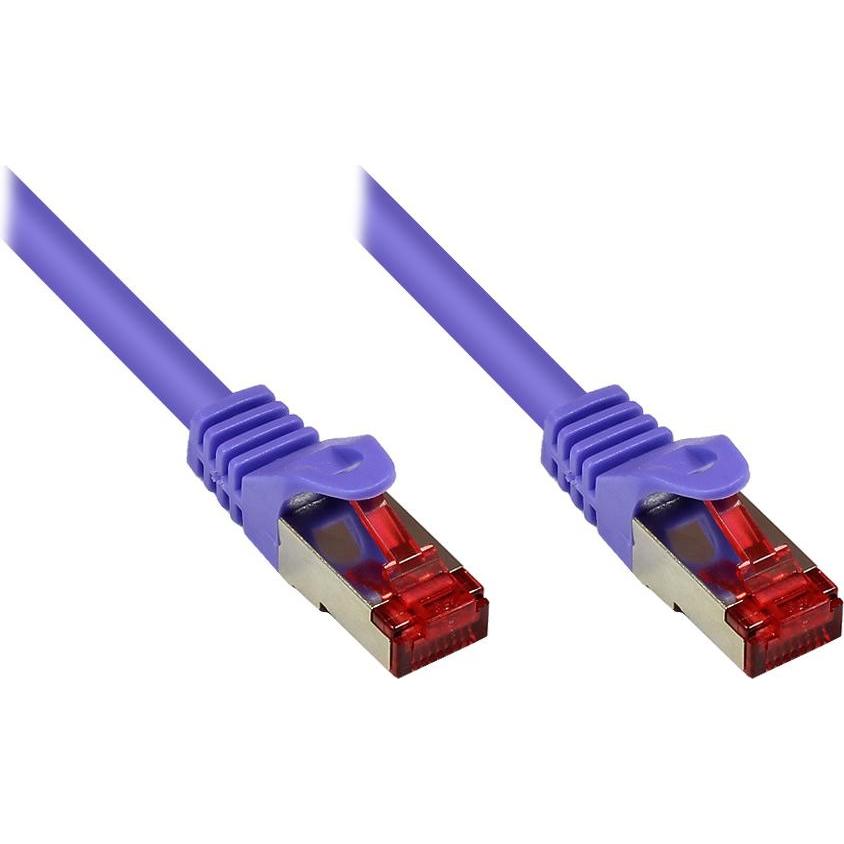 Good Connections RNS Patchkabel mit Rastnasenschutz, Cat. 6, S/FTP, PiMF, PVC, 250MHz, violett, 1m (S/FTP, CAT6, 1 m), N...