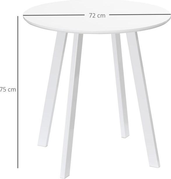 Actual product image Swisshandel24 Dining table Round kitchen table Side table Dining room table with bevelled legs for kitchen dining (72 x 75 cm)