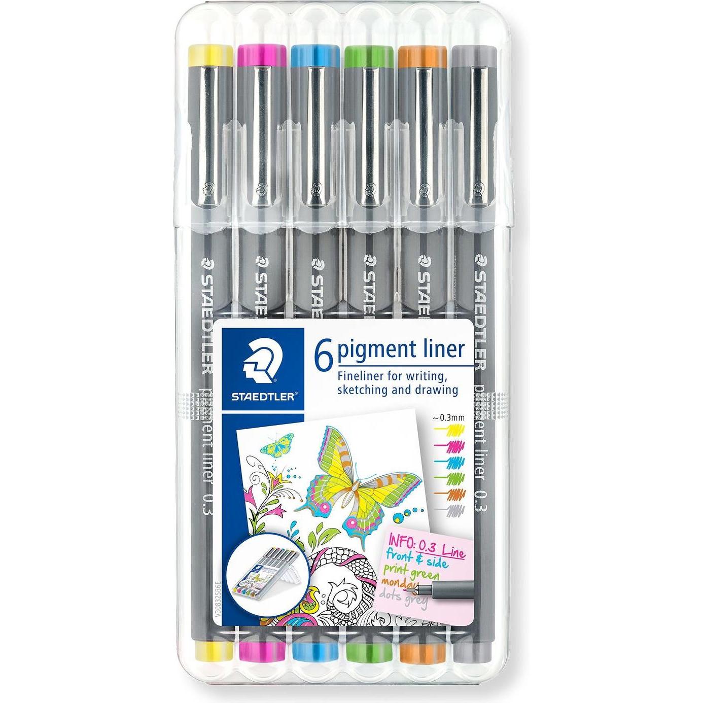 Staedtler, Schreibstifte, pigment liner 308 Fineliner (Schwarz, 6 x)