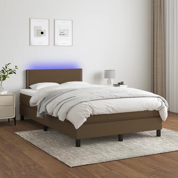 Actual product image vidaXL Bo x springbett mit Matratze & LED 120 x 190 cm Stoff (120 x 190 cm)