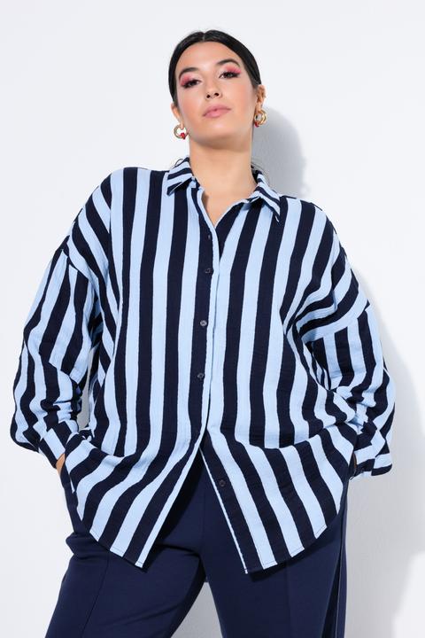 Immagine prodotto Studio Untold Camicia dal taglio oversize in mussola con righe e maniche lunghe (54)