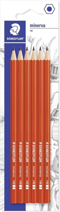 Actual product image Staedtler minerva 130 60 pencil blister card with 6 pencils, hardness HB (HB, 6 x)
