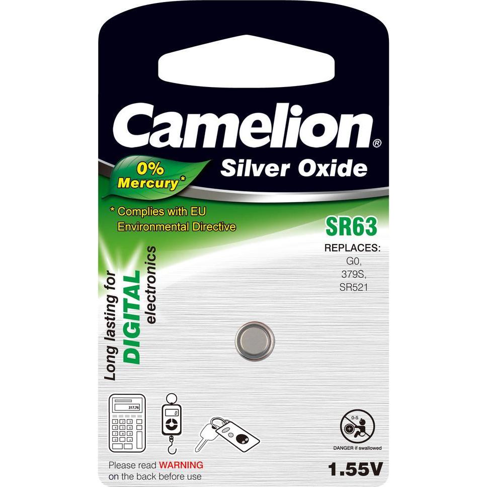 Camelion Batterie SR63 Silber Oxid ( 1 Stück) (1 Stk., SR63, 15 mAh), Batterien + Akkus