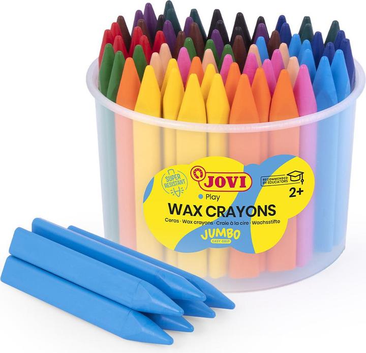 Actual product image Jovi Jumbo Easy Grip tin of wax crayons, assorted colours, 72 pcs. (72 x)