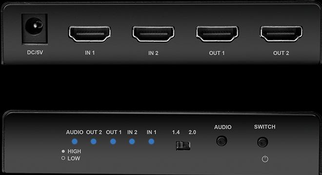 Image du produit LogiLink Commutateur HDMI, 2x2 ports, bidirectionnel, 4K/60 Hz, EDID, HDCP, HDR, downscaler
