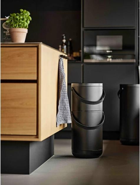 Image du produit Zone Denmark Poubelle Circular 12 l + 22 l, noir (34 l)