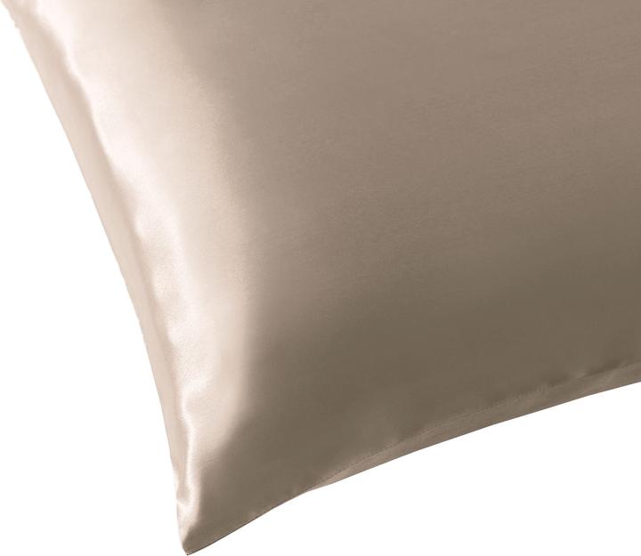 Actual product image Ailoria BEAUTY SLEEP SET Silk Zipper Pillowcase (40x80) (beige) with eye mask (Bedding set, 40 x 80 cm)