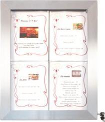 Securit LED-Schaukasten STAINLESS STEEL, 4 x DIN A4 (Pinnwand)