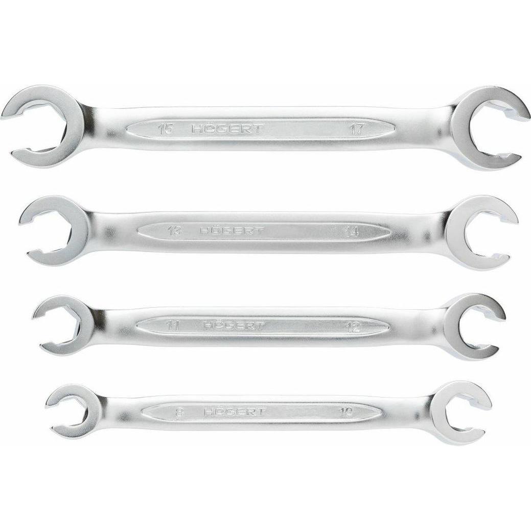 Högert, Schraubenschlüssel, Halbmaulschlüsselsatz, gekröpft, 4-teilig, 8-17 mm HT1W730 (17 mm, 8 mm, 10  mm, 14 mm, 11 m...