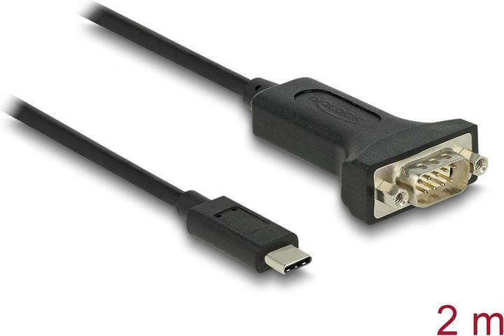 Actual product image Delock Adapter USB Type-C™ to 1 x Serial RS-232 D-Sub 9 Pin Male with Nuts 2 m (2 m)